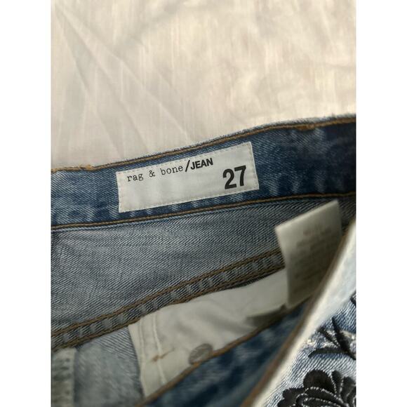 RAG & BONE Dive Denim Embroidered Mini Skirt Sz 27 - Picture 10 of 10